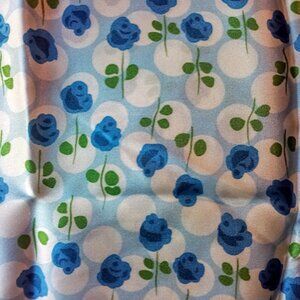 Blue Roses Silk Neckerchief Scarf